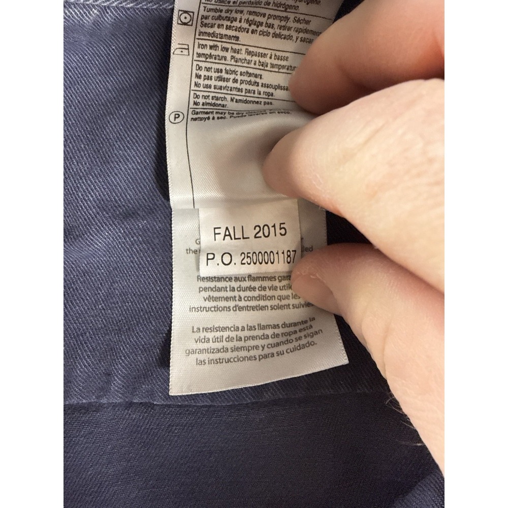 Carhartt FRS160 DNY Navy Flame Resistant Long Sleeve Work Shirt Size 2XL - Picture 7 of 12
